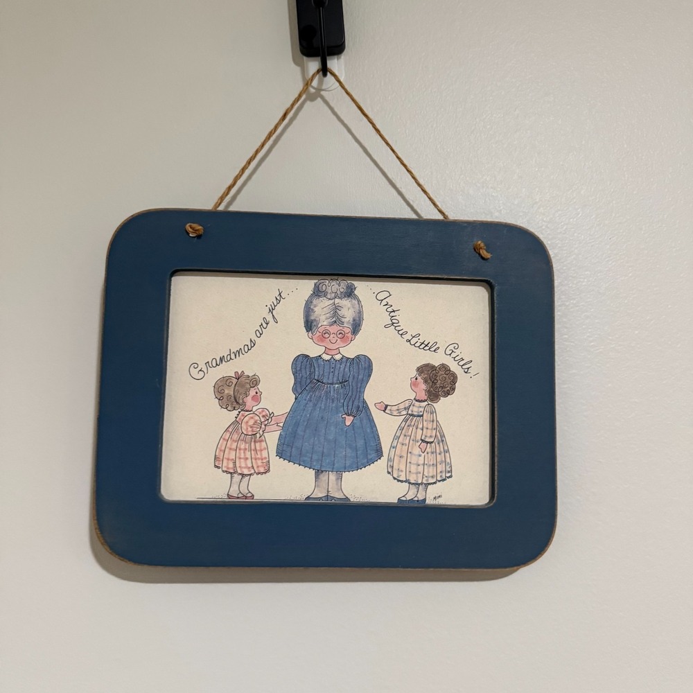 Grandmas Are Just Antique Little Girls Mini Framed Picture Cottagecore